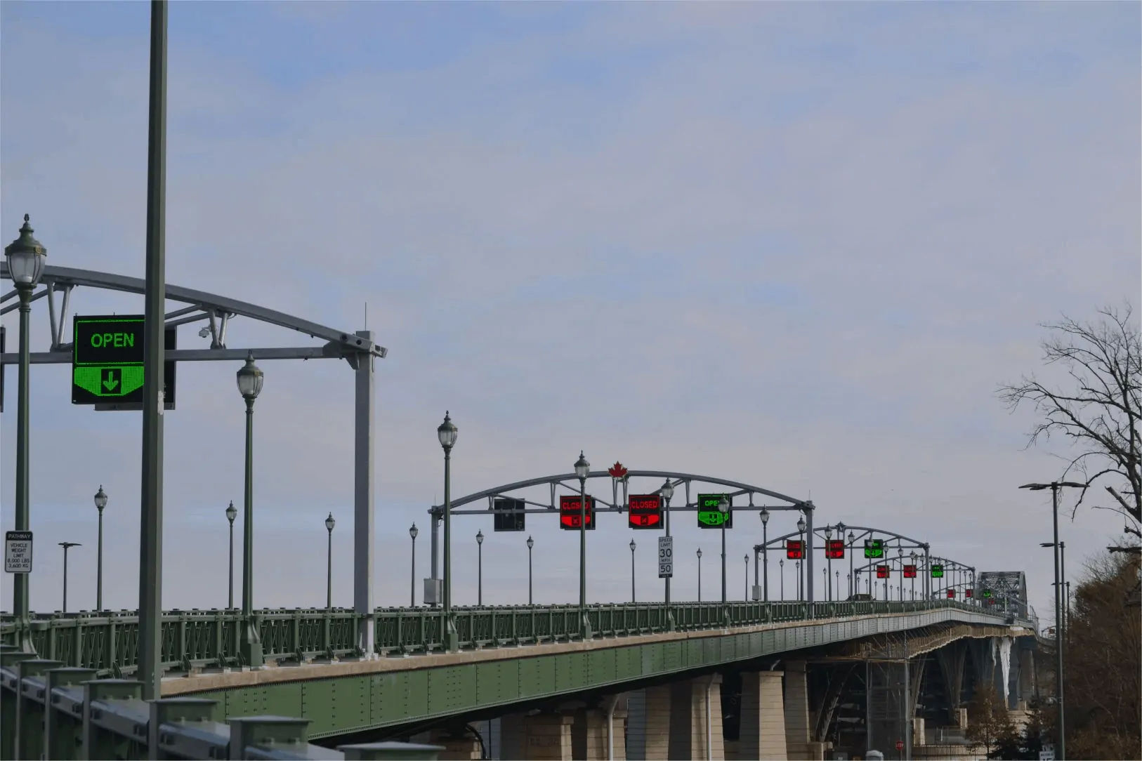 rows of traffic lane light archways corrosion protection Buffalo, NY